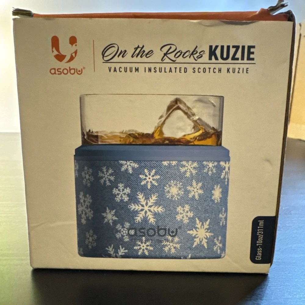 Asobu On The Rocks Kuzie | Scotch Glass‎ With Insulated Sleeve 10 Ounce NIB